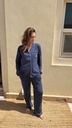 Oxford Navy Pajama Set