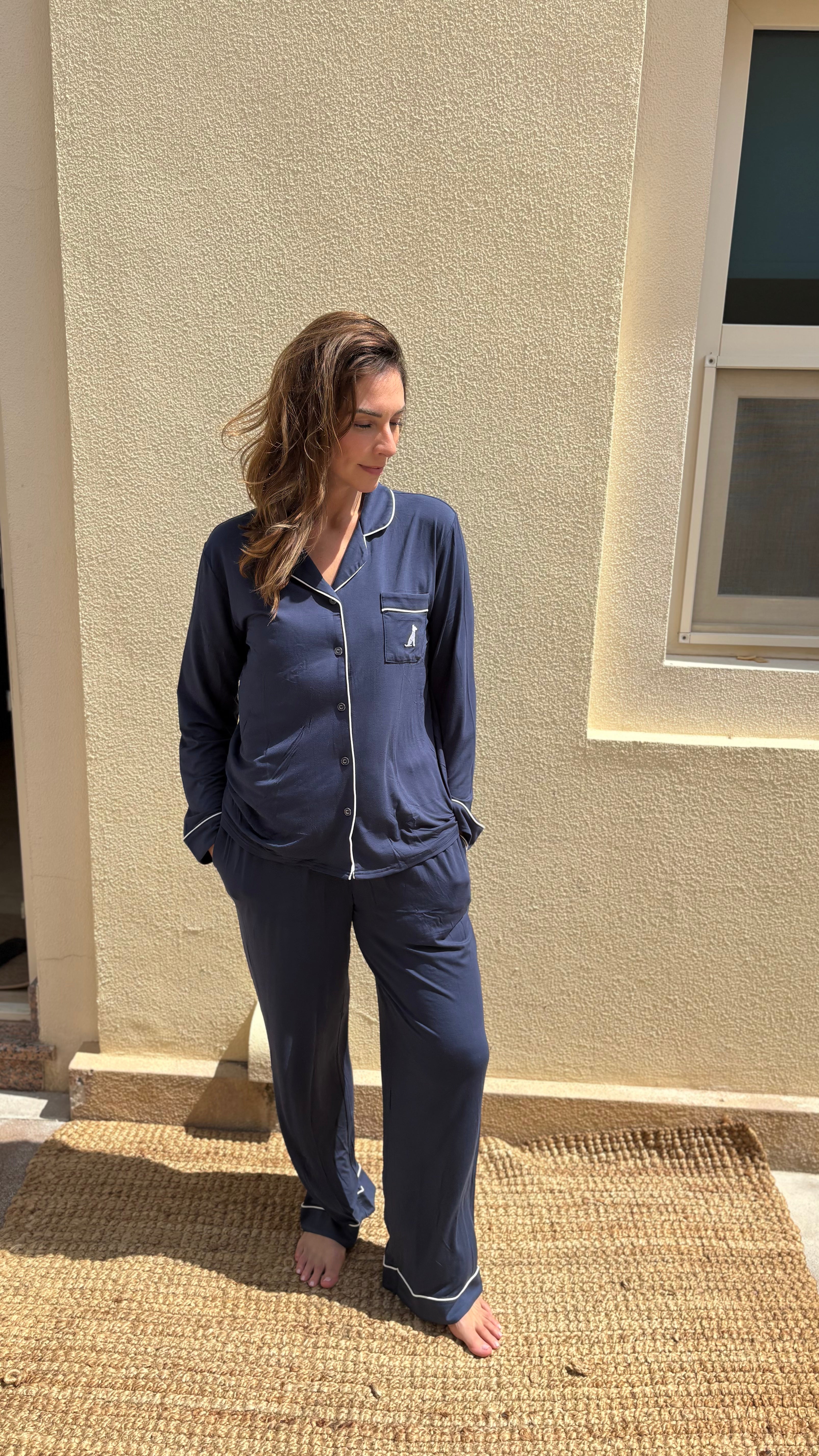 Oxford Navy Pajama Set
