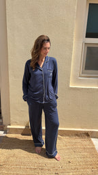 Oxford Navy Pajama Set