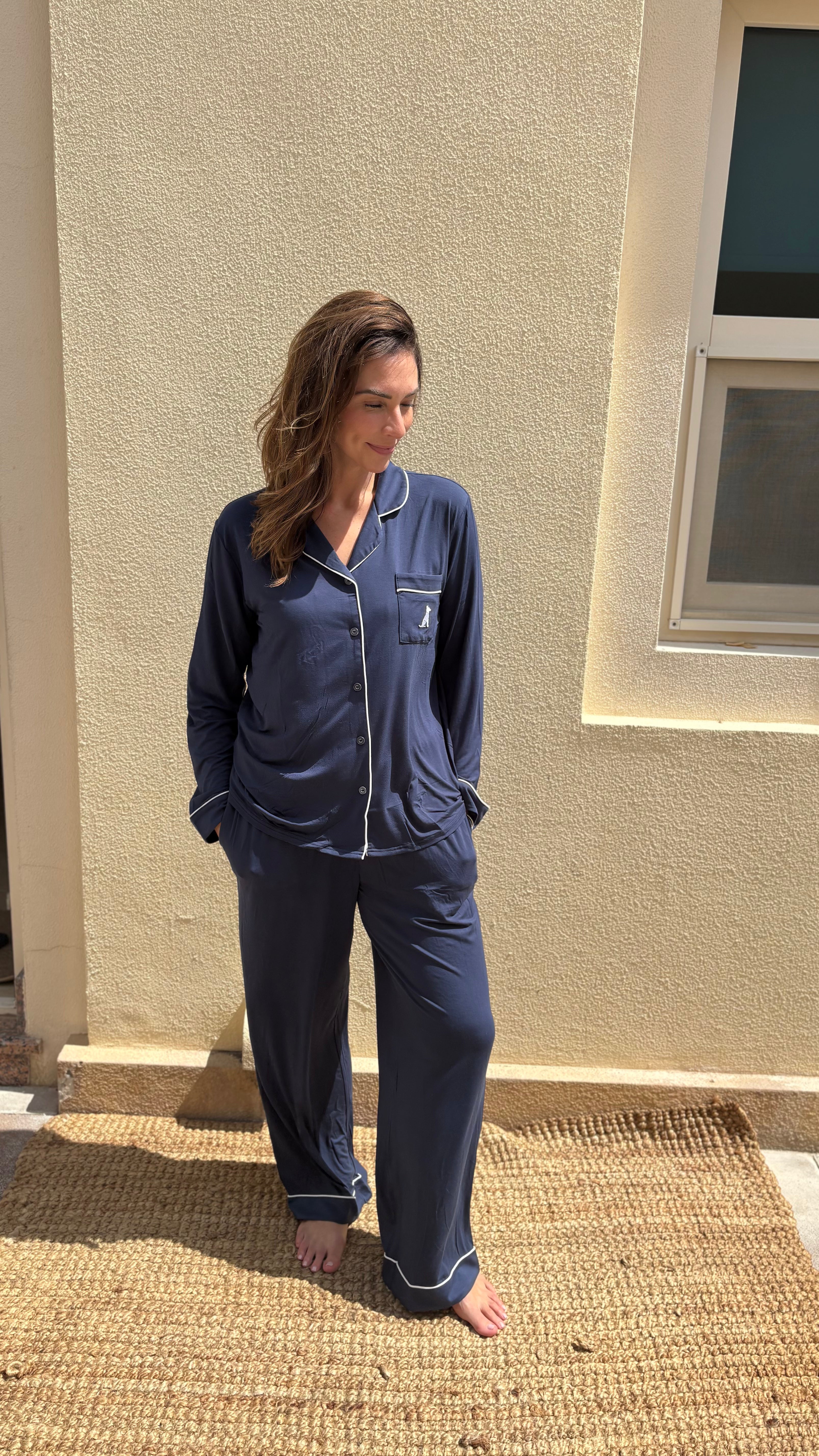 Oxford Navy Pajama Set