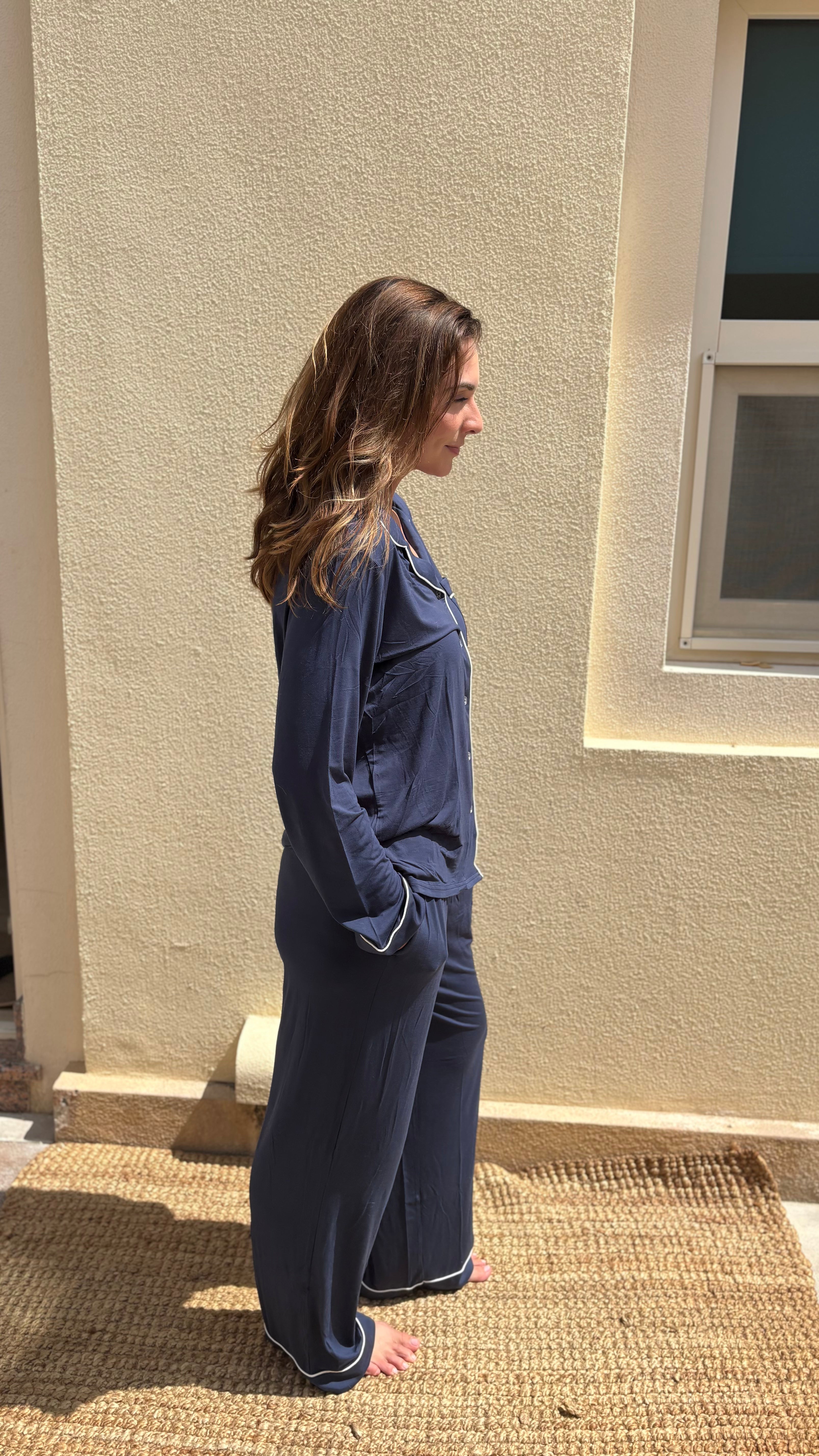 Oxford Navy Pajama Set