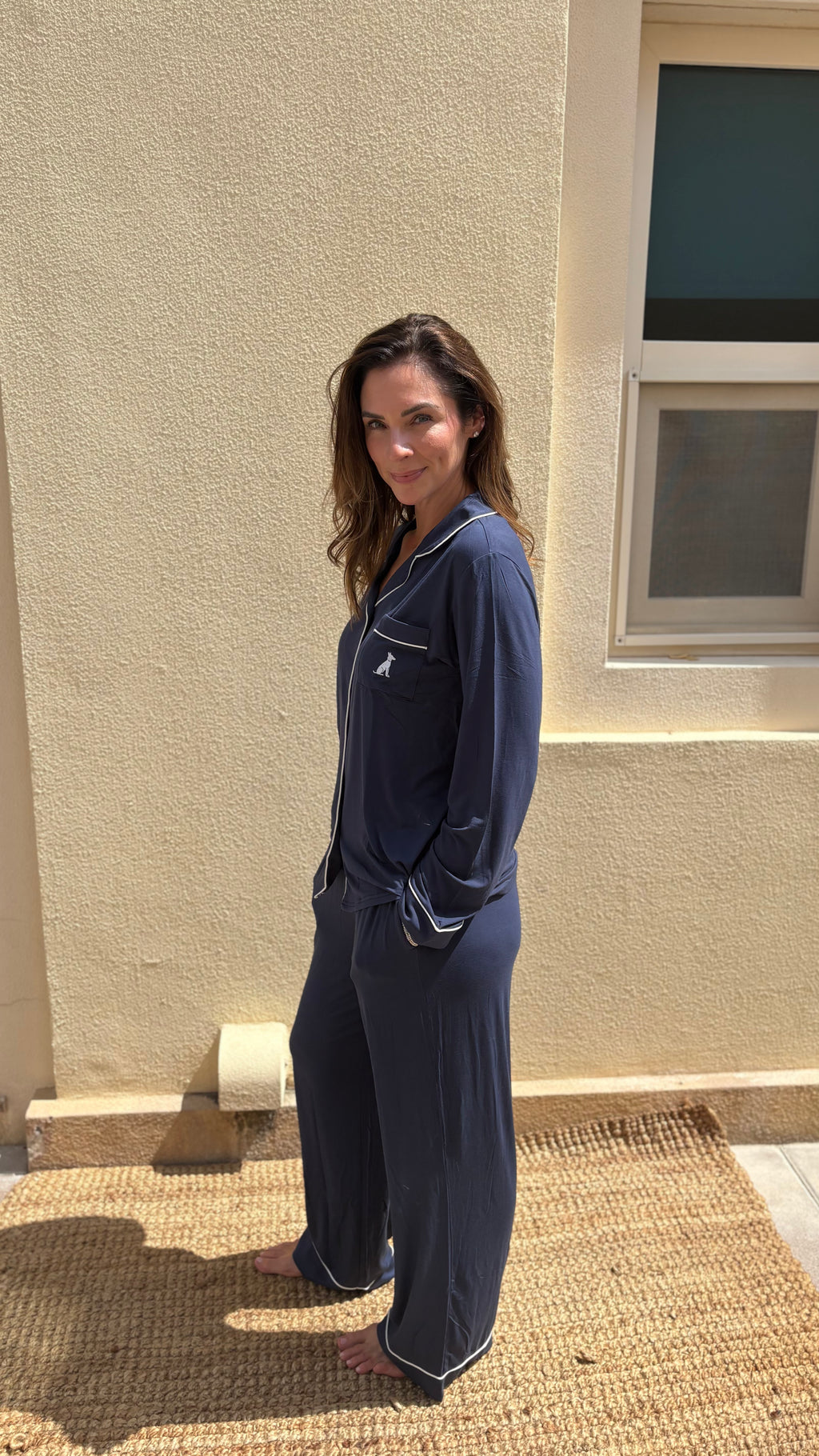 Oxford Navy Pajama Set